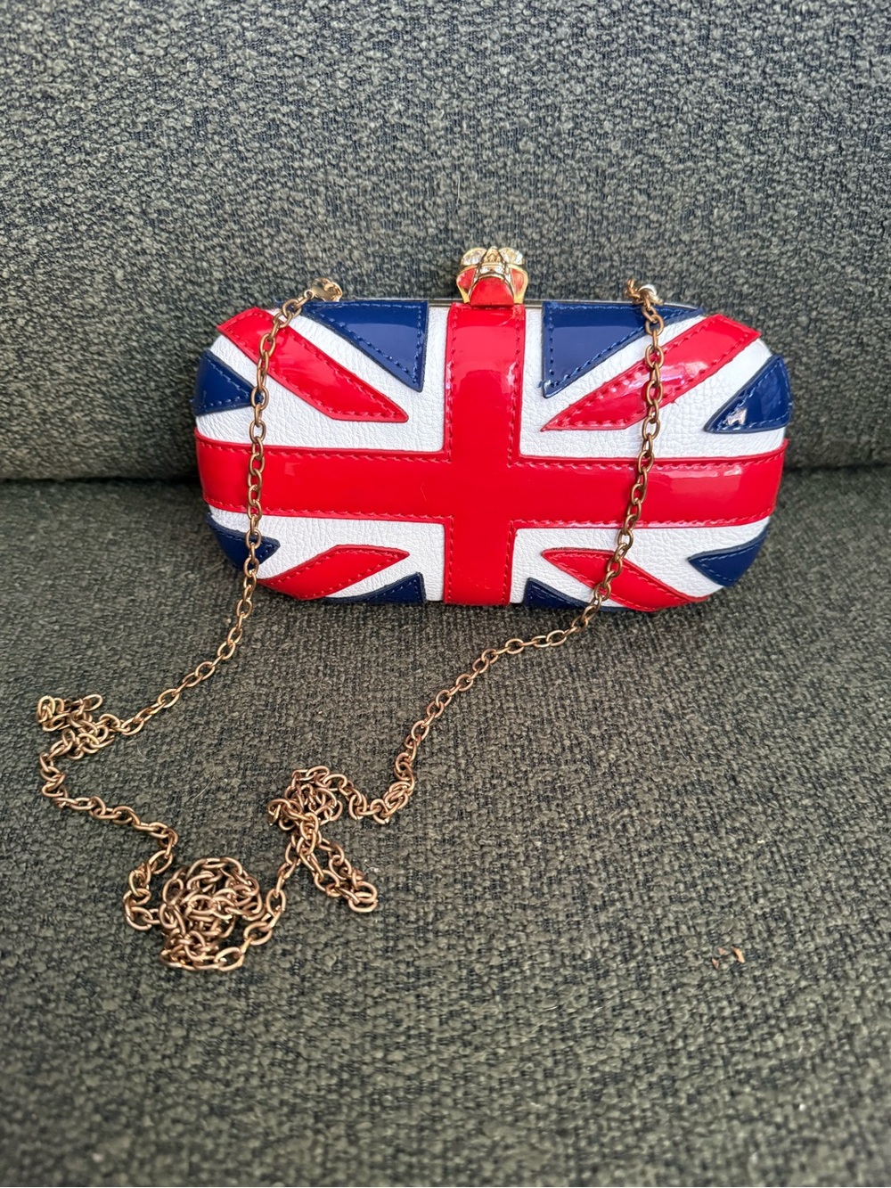 Handbag Republic Union Jack Skull Box Clutch